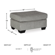 Kingfisher Lane Contemporary Polyester Upholstery Fabric Ottoman in Gray