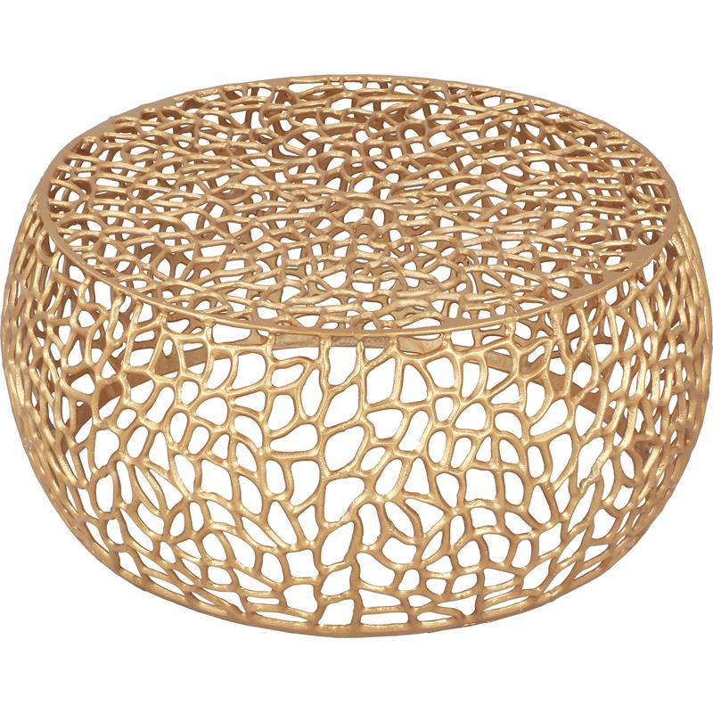 Kingfisher Lane Contemporary Solid Gold Aluminum Coffee Table