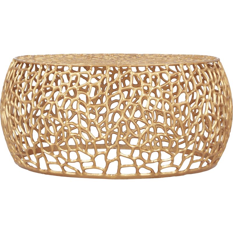 Kingfisher Lane Contemporary Solid Gold Aluminum Coffee Table