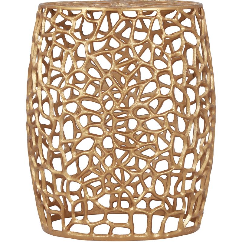 Kingfisher Lane Contemporary Aluminum End Table in Rich Gold