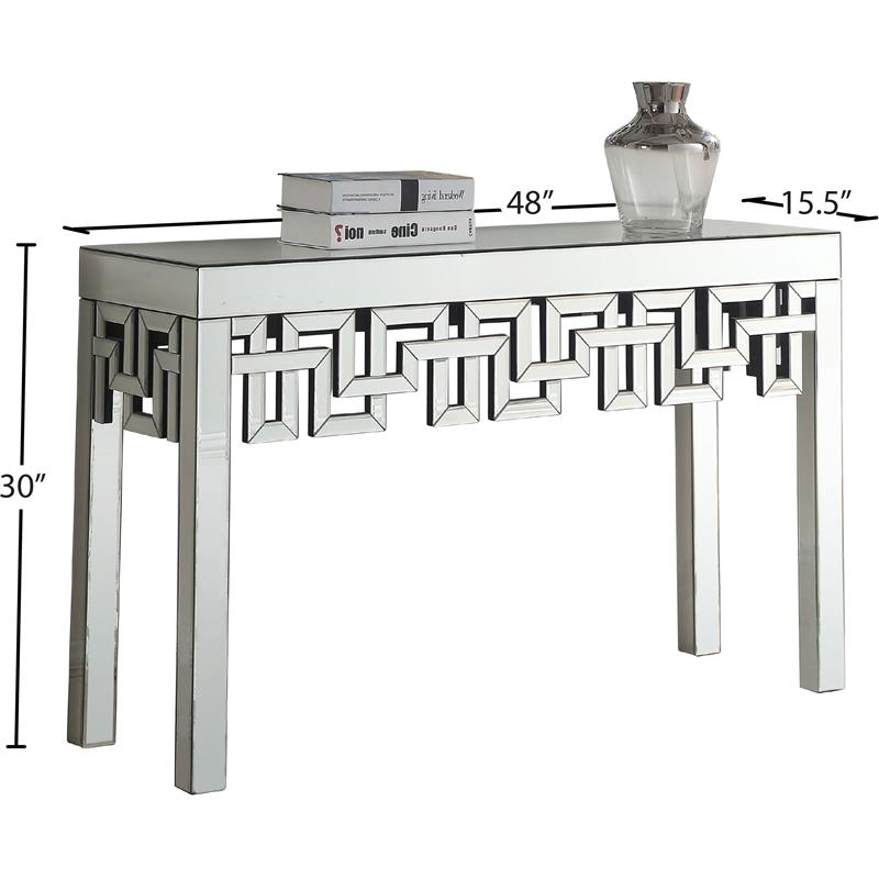 Kingfisher Lane Modern Mirrored Geometric Designed Console Table