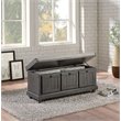 Kingfisher Lane Contemporary Wood Storage Bench in Dark Gray