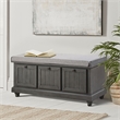 Kingfisher Lane Contemporary Wood Storage Bench in Dark Gray