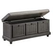 Kingfisher Lane Contemporary Wood Storage Bench in Dark Gray