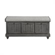 Kingfisher Lane Contemporary Wood Storage Bench in Dark Gray