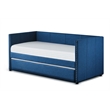 Kingfisher Lane Modern Upholstered Daybed with Trundle in Blue