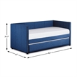 Kingfisher Lane Modern Upholstered Daybed with Trundle in Blue