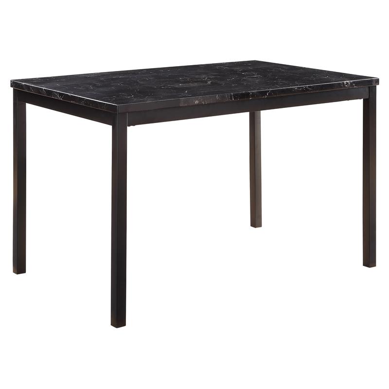 Kingfisher Lane Contemporary Metal Base Dining Room Table in Black