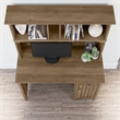 Kingfisher Lane Small Computer Desk with Hutch in Reclaimed Pine