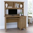 Kingfisher Lane Small Computer Desk with Hutch in Reclaimed Pine