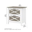 Kingfisher Lane Modern 2 Drawer File Cabinet in White & Gray