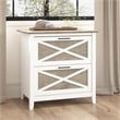 Kingfisher Lane Modern 2 Drawer File Cabinet in White & Gray