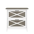 Kingfisher Lane Modern 2 Drawer File Cabinet in White & Gray