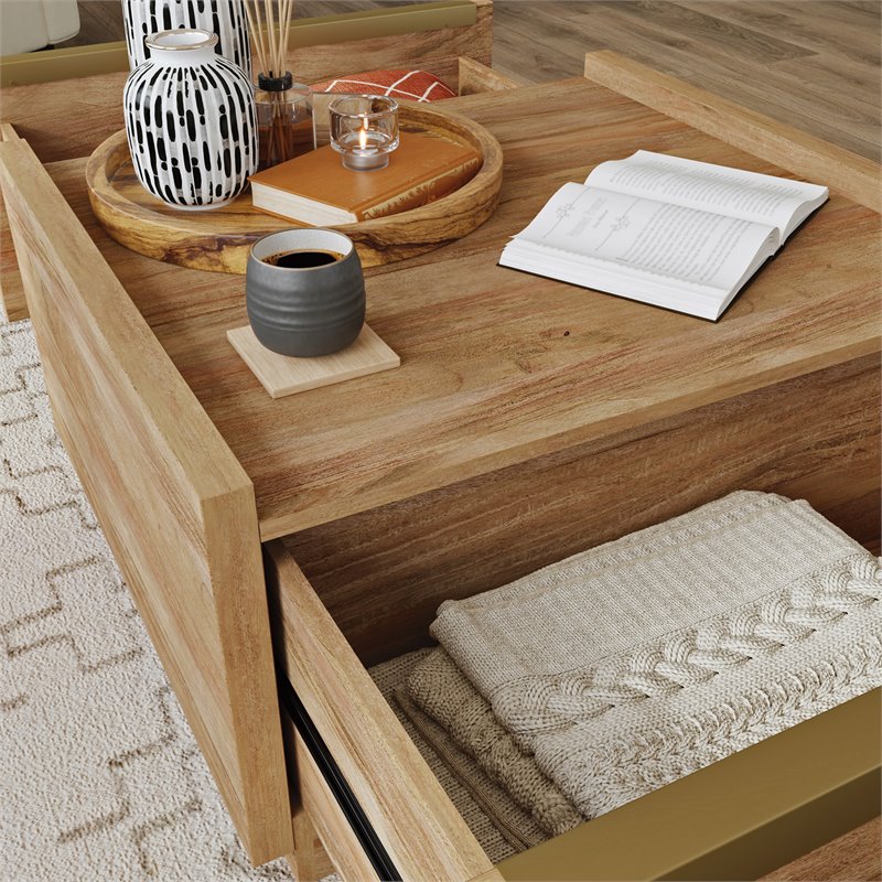 Kingfisher Lane Engineered Wood Coffee Table in Sindoori Mango/Natural