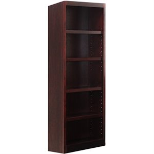 Kingfisher Lane Traditional 72&quot Tall 5-Shelf Wood Bookcase in Cherry