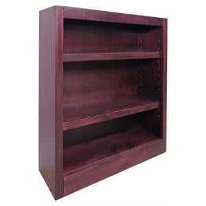 Kingfisher Lane Traditional 36&quot Tall 3-Shelf Wood Bookcase in Cherry