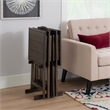 Kingfisher Lane Modern Five Piece Wood Tray Table Set in Gray