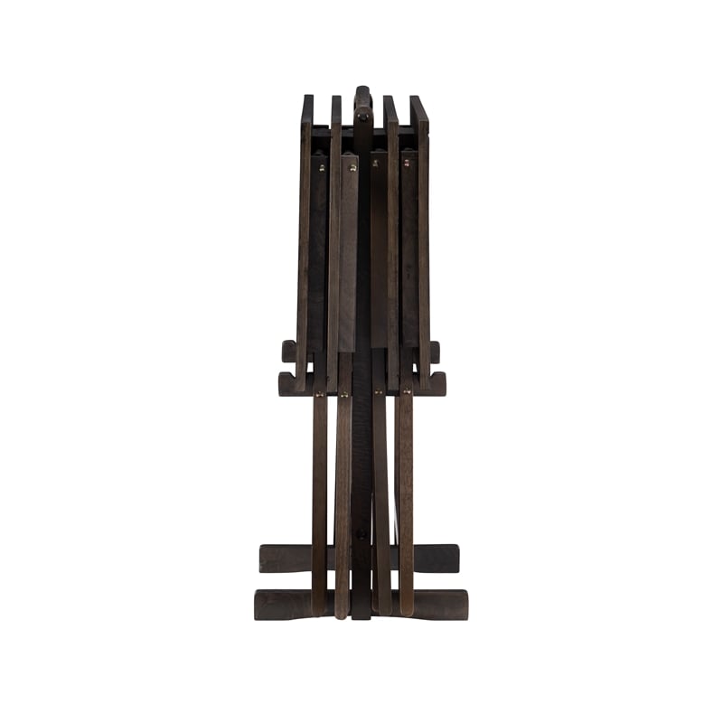 Kingfisher Lane Modern Five Piece Wood Tray Table Set in Gray