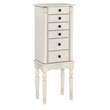 Kingfisher Lane Contemporary Wood Jewelry Armoire in Off White