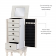 Kingfisher Lane Contemporary Wood Jewelry Armoire in Off White