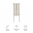 Kingfisher Lane Contemporary Wood Jewelry Armoire in Off White