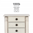 Kingfisher Lane Contemporary Wood Jewelry Armoire in Off White