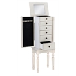 Kingfisher Lane Contemporary Wood Jewelry Armoire in Off White
