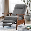 Kingfisher Lane Charcoal Polyester Fabric Wood Arm Push Back Recliner