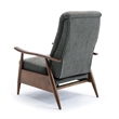 Kingfisher Lane Charcoal Polyester Fabric Wood Arm Push Back Recliner