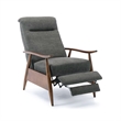 Kingfisher Lane Charcoal Polyester Fabric Wood Arm Push Back Recliner