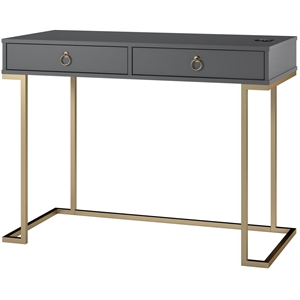 Kingfisher Lane Contemporary Serenity Computer Desk in Graphite Gray