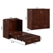 Kingfisher Lane Wood Twin Extra Long Murphy Bed Chest in Walnut