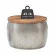 Kingfisher Lane Small Wood and Metal Table with Storage in Pewter