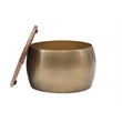 Kingfisher Lane Large Wood and Metal Table with Storage in Brass