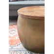 Kingfisher Lane Large Wood and Metal Table with Storage in Brass
