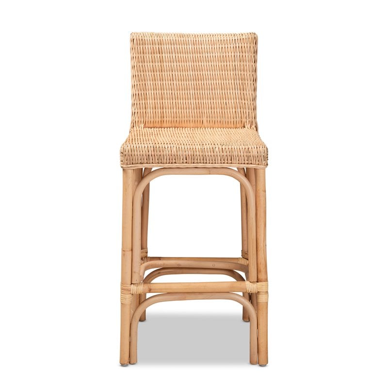Kingfisher Lane Contemporary Natural Finish Rattan Counter Stool
