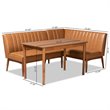 Kingfisher Lane Tan and Brown Finished Wood 3-Piece Dining Nook Set