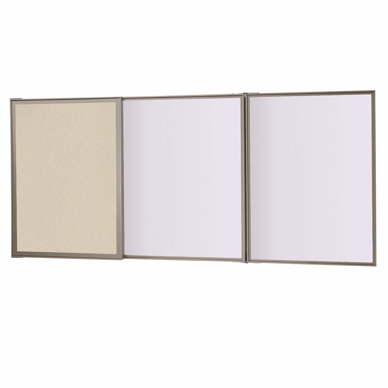 Kingfisher Lane Fabric Multi Board Cabinet with Whiteboard in Beige