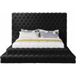 Kingfisher Lane Deep Button Tufting Velvet Queen Bed in Soft Black