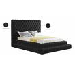 Kingfisher Lane Deep Button Tufting Velvet Queen Bed in Soft Black