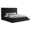 Kingfisher Lane Deep Button Tufting Velvet Queen Bed in Soft Black