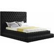 Kingfisher Lane Deep Button Tufting Velvet Queen Bed in Soft Black