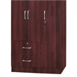 Kingfisher Lane Wardrobe Armoire Closet with Two Drawers Mahogany