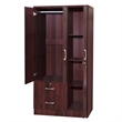 Kingfisher Lane Wardrobe Armoire Closet with Two Drawers Mahogany