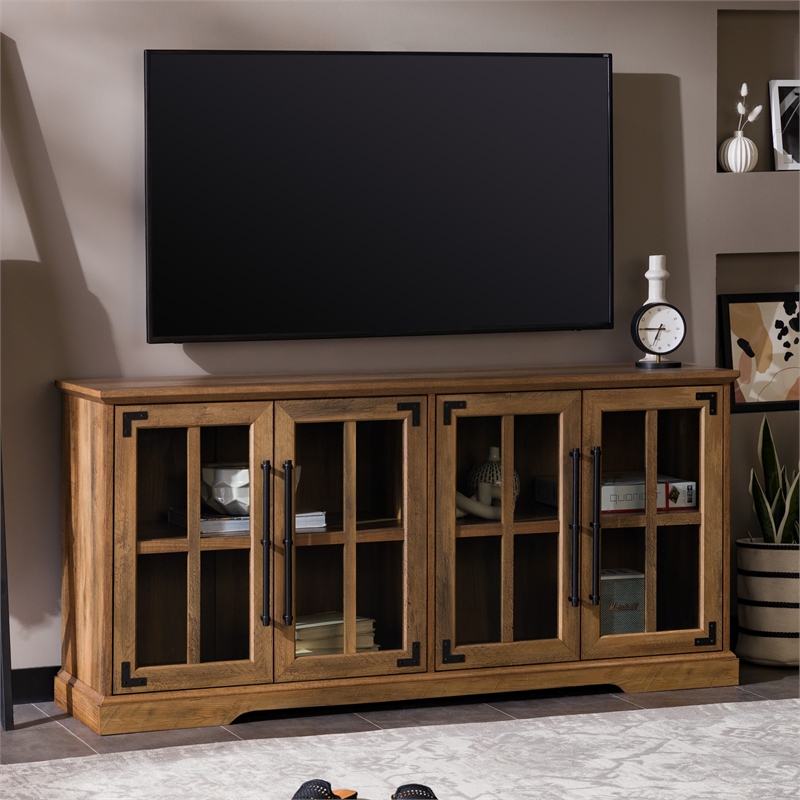 Kingfisher Lane Farmhouse Wood TV Stand for TVs up to 64
