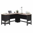 Kingfisher Lane Cottage Road Engineered Wood L-Shape Desk in Raven Oak