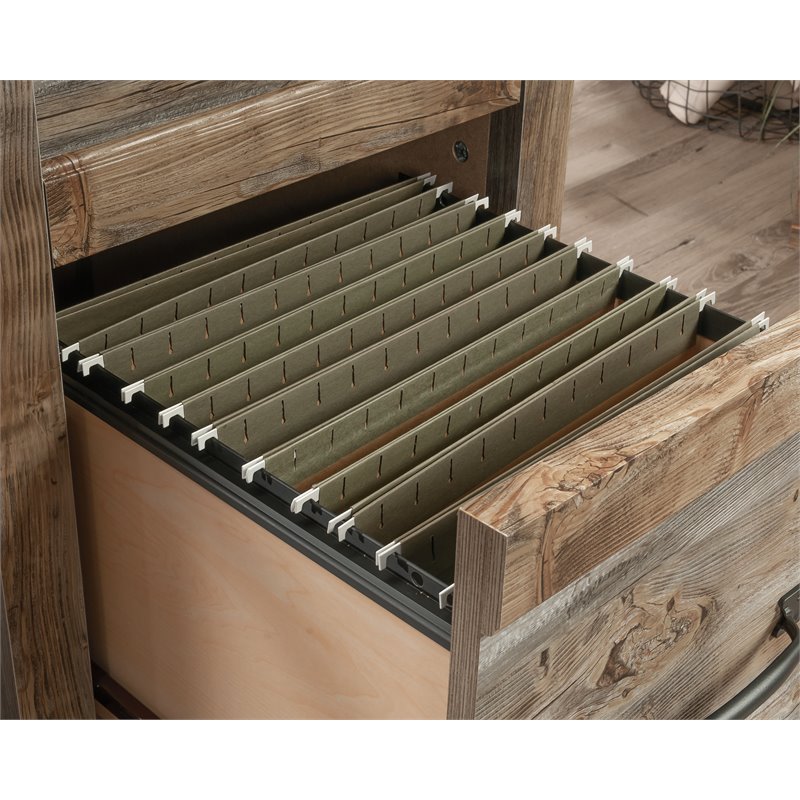 Kingfisher Lane Modern Engineered Wood Desk in Rustic Cedar/Brown