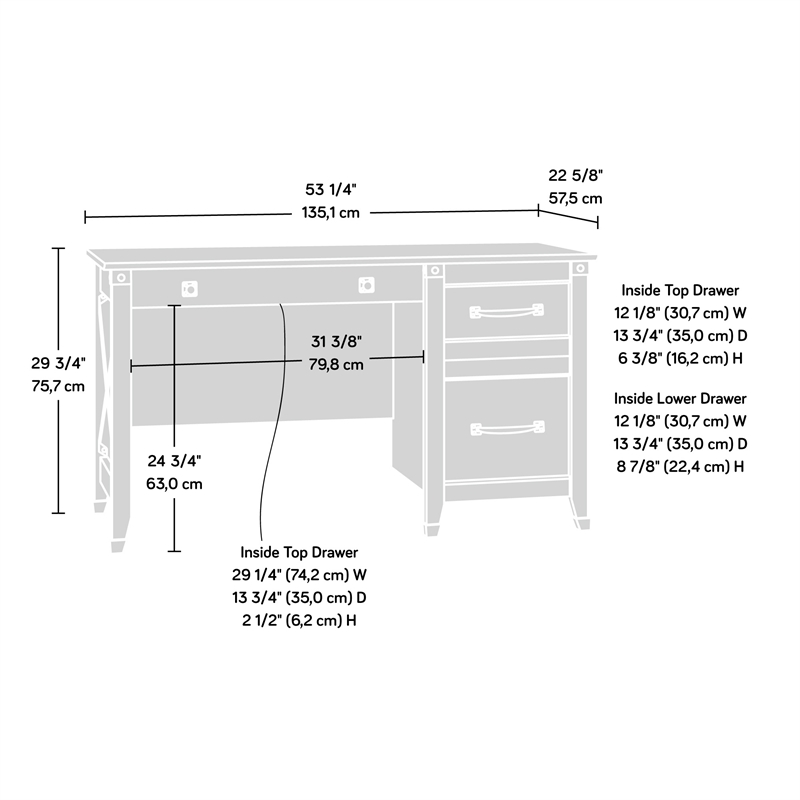 Kingfisher Lane Modern Engineered Wood Desk in Rustic Cedar/Brown
