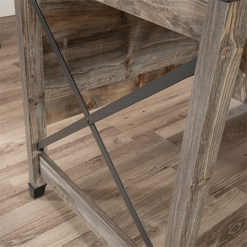 Kingfisher Lane Modern Engineered Wood Desk in Rustic Cedar/Brown