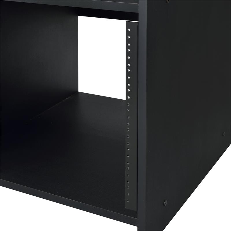 Kingfisher Lane Wood Music Desk with Shelves in Black Finish